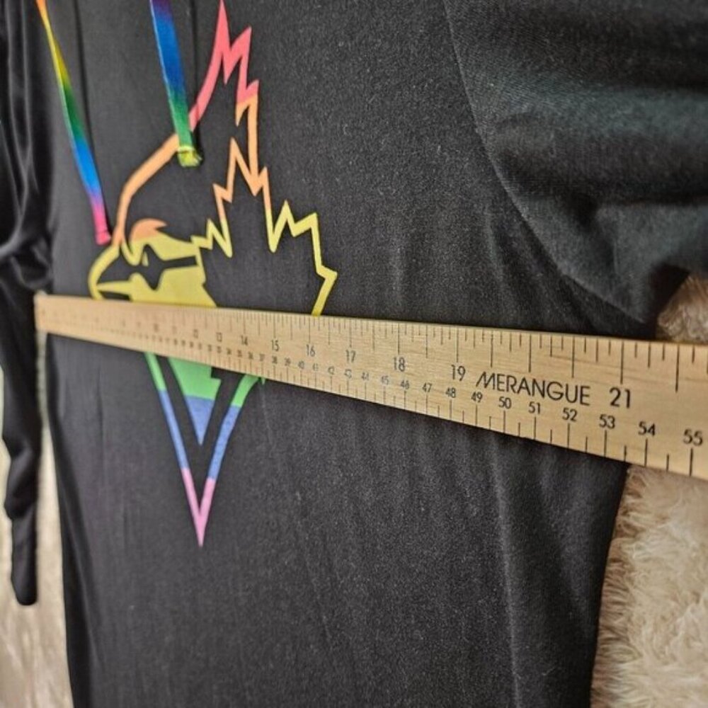 Toronto Blue Jays Rainbow Hoodie Pride Sweatshirt Black Long Sleeve Mens Size L - Picture 3 of 11